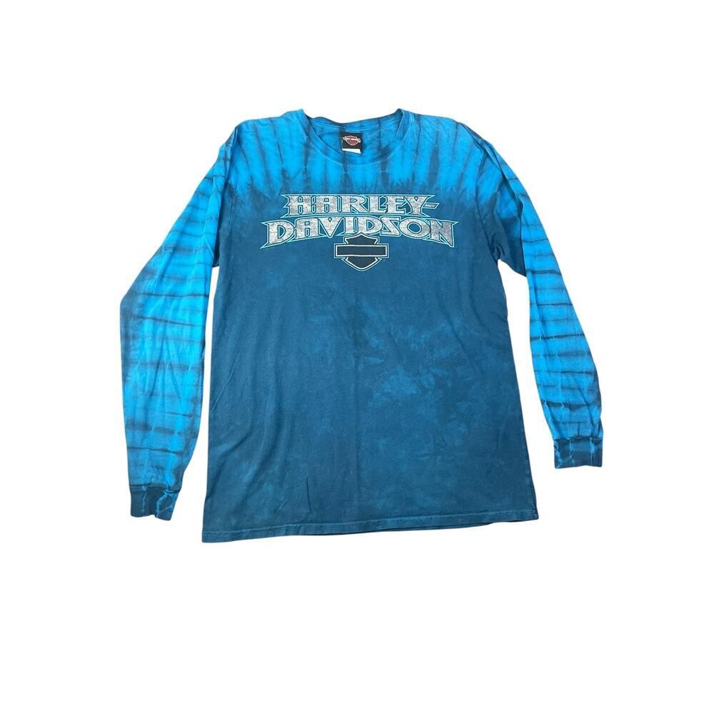 Harley-Davidson Men’s Large Teal Tie Dye Mile High Aurora, Colorado L/S Shirt